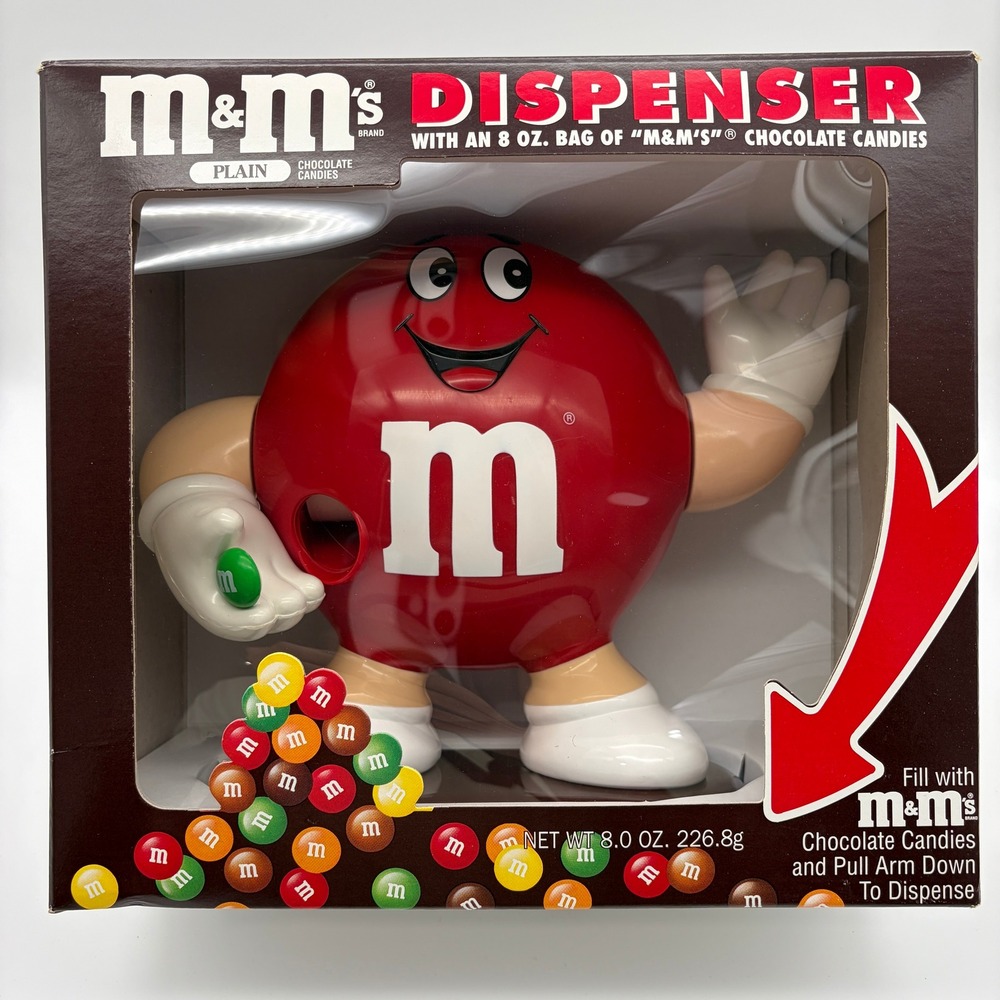 Vintage 1991 M&Ms Red Character Candy Dispenser Original Box Item 90009